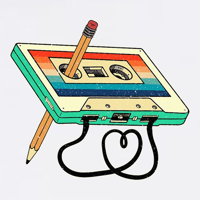 80s Cassette Tape Pencil 1980s Retro Vintage Throwback Music Hoodie