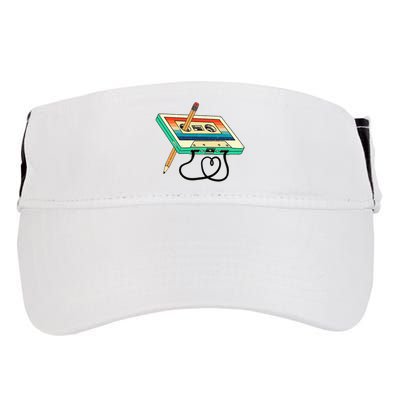 80s Cassette Tape Pencil 1980s Retro Vintage Throwback Music Adult Drive Performance Visor