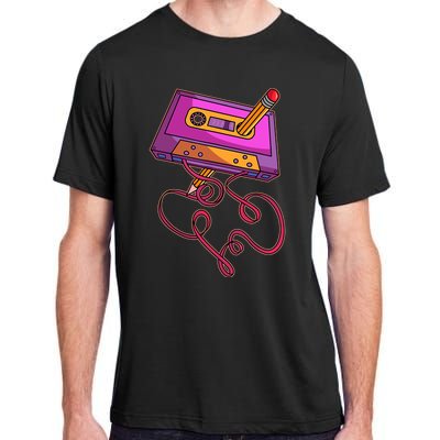 80s Cassette Tape Pencil 1980s Retro Vintage Throwback Music Adult ChromaSoft Performance T-Shirt