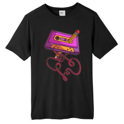 80s Cassette Tape Pencil 1980s Retro Vintage Throwback Music Tall Fusion ChromaSoft Performance T-Shirt