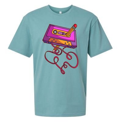 80s Cassette Tape Pencil 1980s Retro Vintage Throwback Music Sueded Cloud Jersey T-Shirt