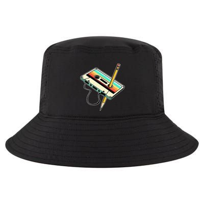 80s Cassette Tape Pencil 1980s Retro Vintage Throwback Music Cool Comfort Performance Bucket Hat