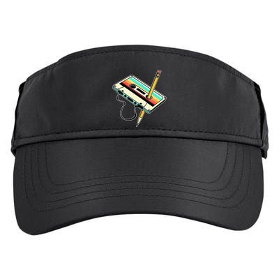 80s Cassette Tape Pencil 1980s Retro Vintage Throwback Music Adult Drive Performance Visor