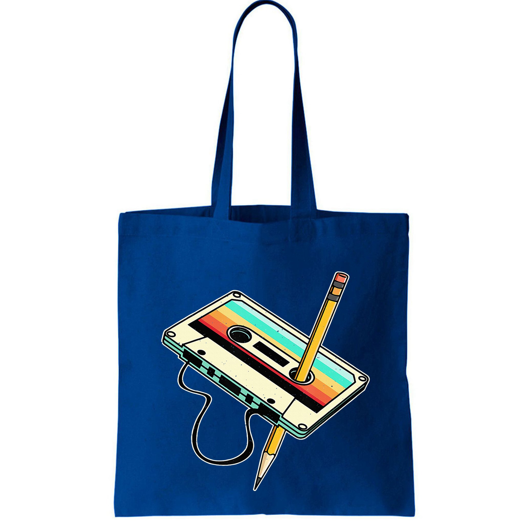 80s Cassette Tape Pencil 1980s Retro Vintage Throwback Music Bag