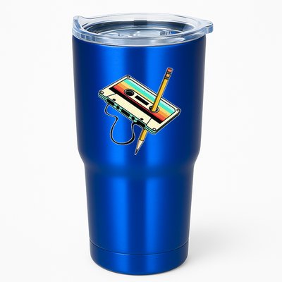 80s Cassette Tape Pencil 1980s Retro Vintage Throwback Music Tumbler