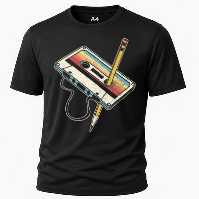 80s Cassette Tape Pencil 1980s Retro Vintage Throwback Music Performance Shirt
