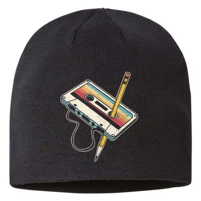 80s Cassette Tape Pencil 1980s Retro Vintage Throwback Music Sustainable Beanie