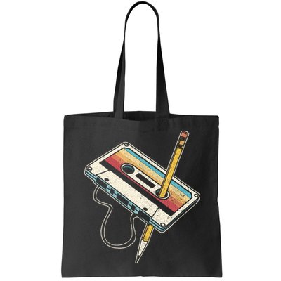 80s Cassette Tape Pencil 1980s Retro Vintage Throwback Music Bag