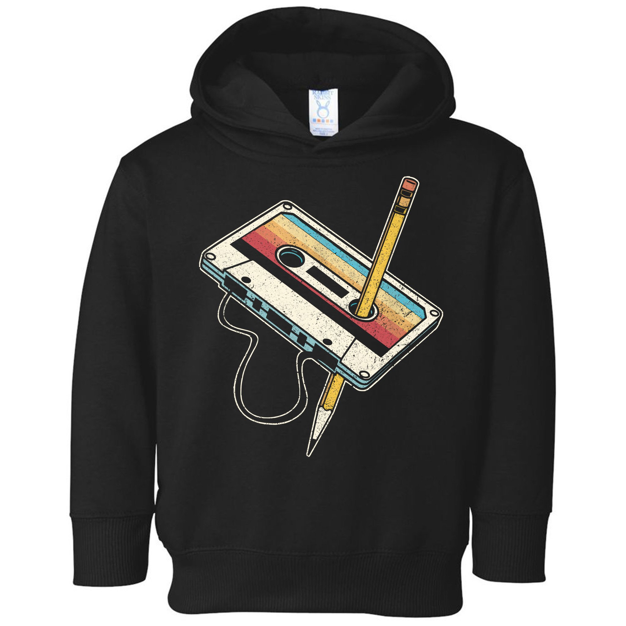 80s Cassette Tape Pencil 1980s Retro Vintage Throwback Music Toddler Hoodie