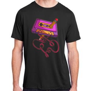 80s Cassette Tape Pencil 1980s Retro Throwback Music Adult ChromaSoft Performance T-Shirt