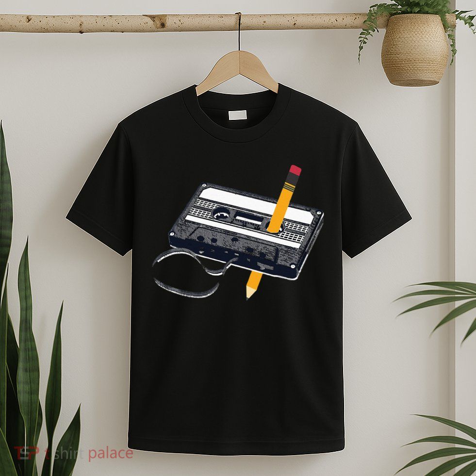 80s Cassette Tape Pencil 1980s Retro Vintage Throwback Music T-Shirt