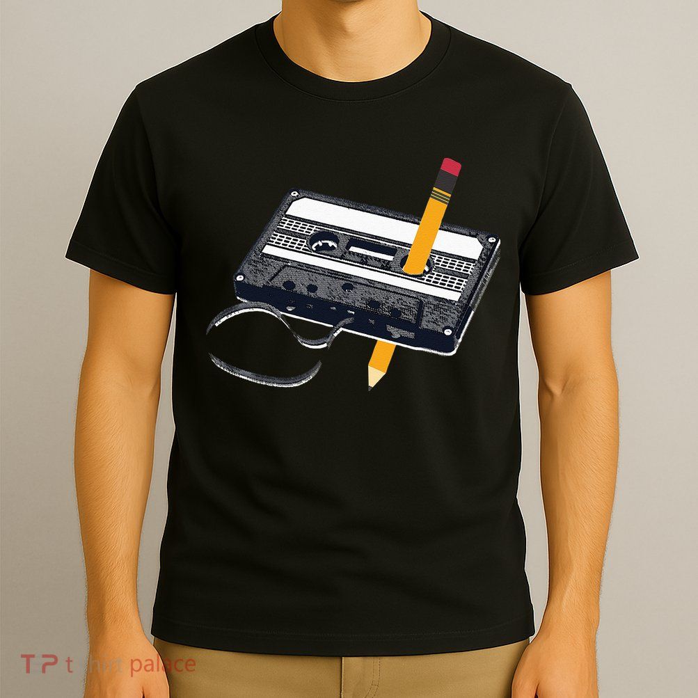 80s Cassette Tape Pencil 1980s Retro Vintage Throwback Music T-Shirt