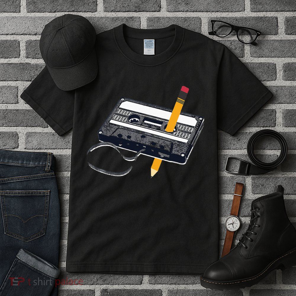80s Cassette Tape Pencil 1980s Retro Vintage Throwback Music Tall T-Shirt