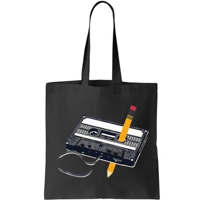 80s Cassette Tape Pencil 1980s Retro Vintage Throwback Music Bag