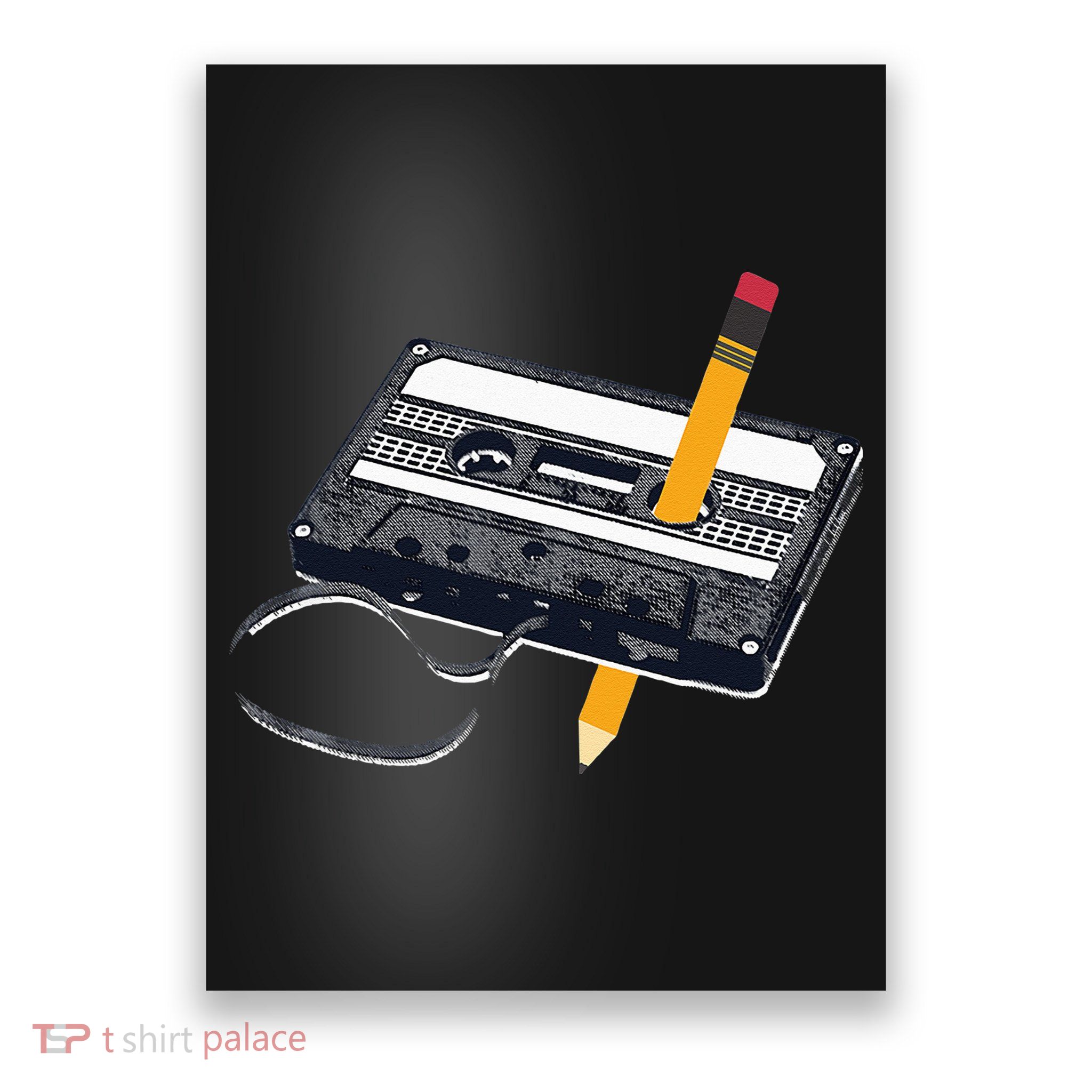 80s Cassette Tape Pencil 1980s Retro Vintage Throwback Music Poster