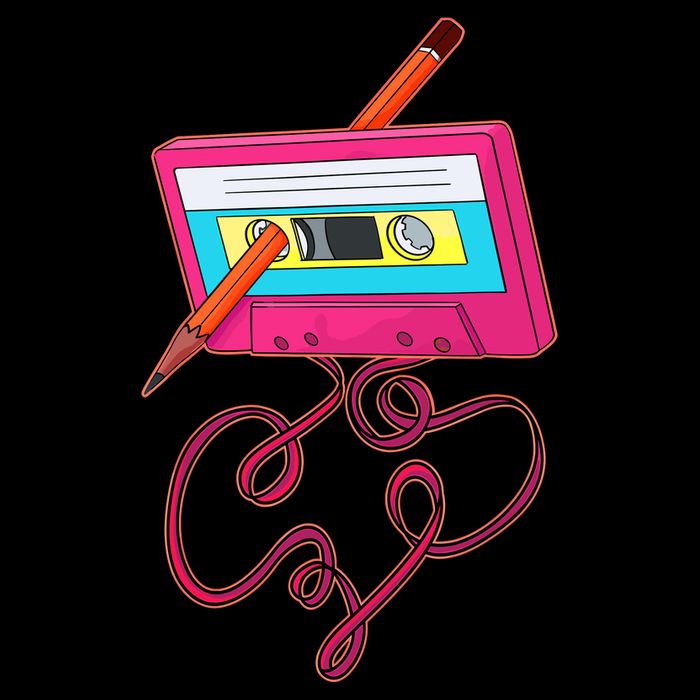 80s Cassette Tape Pencil 1980s Retro Vintage Music Cooling Performance Crew T-Shirt
