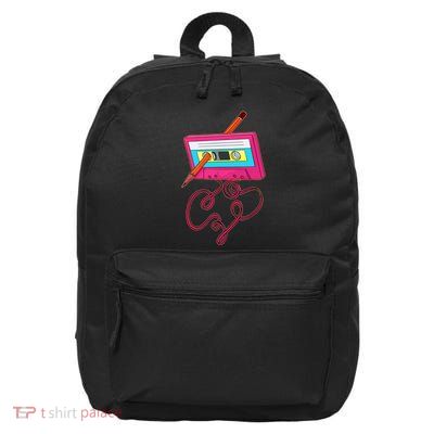 80s Cassette Tape Pencil 1980s Retro Vintage Music 16 in Basic Backpack