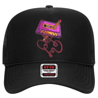 80s Cassette Tape Pencil 1980s Retro Vintage Throwback Music Short Sleeve Gift Trucker Hat