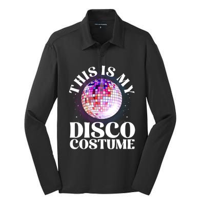 80s Disco Art 70s Ball Costume Disco Dance Silk Touch Performance Long Sleeve Polo