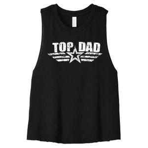 80s Dad Fathers Day Gift from Daughter Son Wife Women's Racerback Cropped Tank