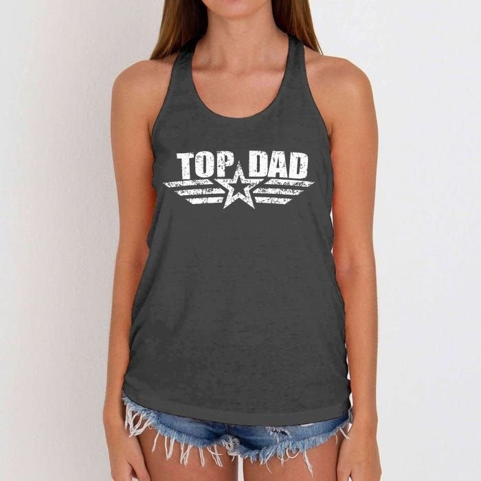 80s Dad Fathers Day Gift from Daughter Son Wife Women's Knotted Racerback Tank