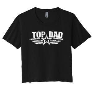 80s Dad Fathers Day Gift from Daughter Son Wife Women's Crop Top Tee