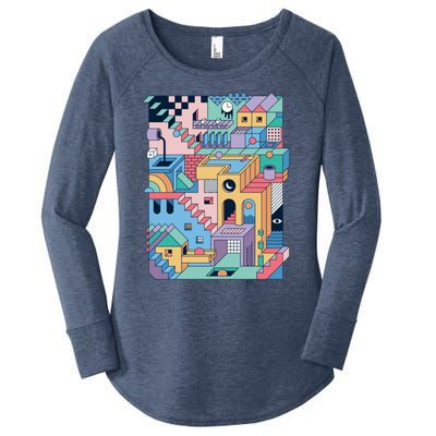 80S Escher Women's Perfect Tri Tunic Long Sleeve Shirt