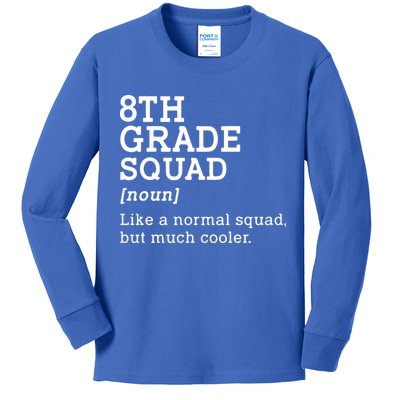 8th Eighth Grade Squad Student Teacher Back To School Gift Kids Long Sleeve Shirt