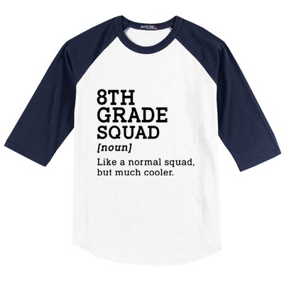 8th Eighth Grade Squad Student Teacher Back To School Gift Baseball Sleeve Shirt