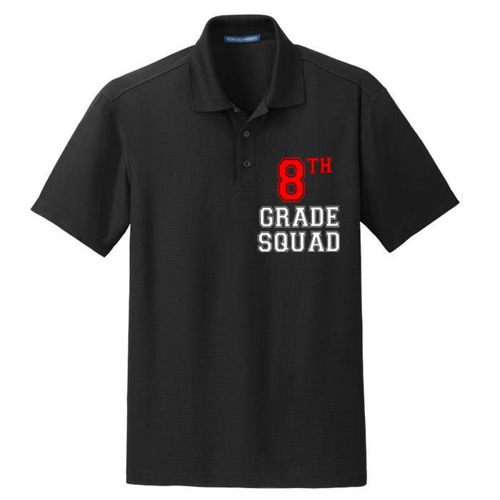 8th Eighth Grade Squad Back To School Teacher Gift Dry Zone Grid Polo