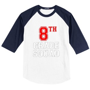 8th Eighth Grade Squad Back To School Teacher Gift Baseball Sleeve Shirt