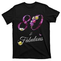 80 & Fabulous 80 Year Old Floral 1943 80th Birthday Gift T-Shirt