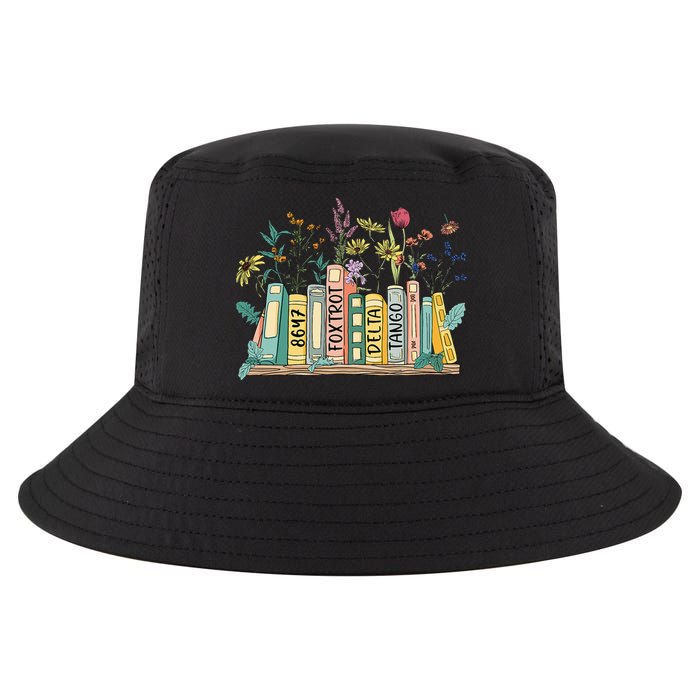 8647 Foxtrots Deltas Tangos Book Flower Cool Comfort Performance Bucket Hat