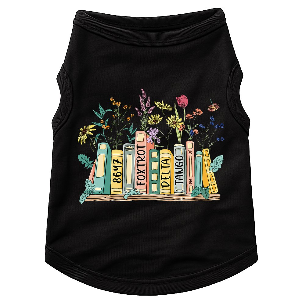 8647 Foxtrots Deltas Tangos Book Flower Doggie Tank