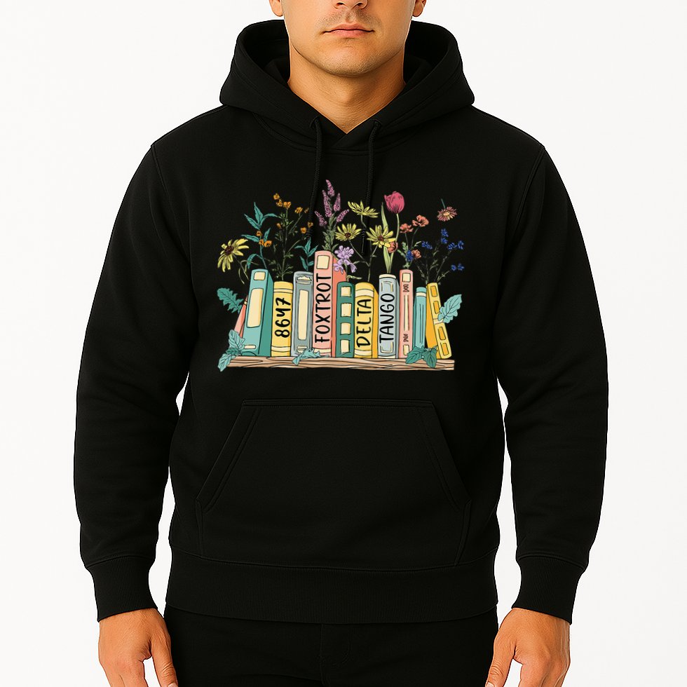 8647 Foxtrots Deltas Tangos Book Flower Hoodie