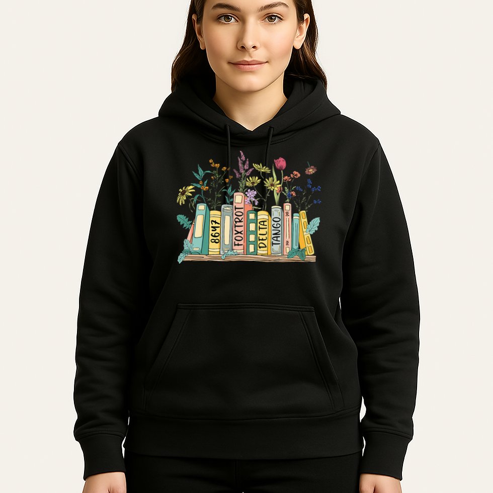 8647 Foxtrots Deltas Tangos Book Flower Hoodie