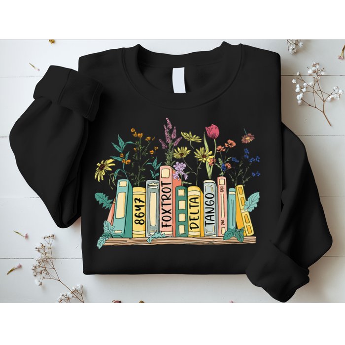 8647 Foxtrots Deltas Tangos Book Flower Sweatshirt