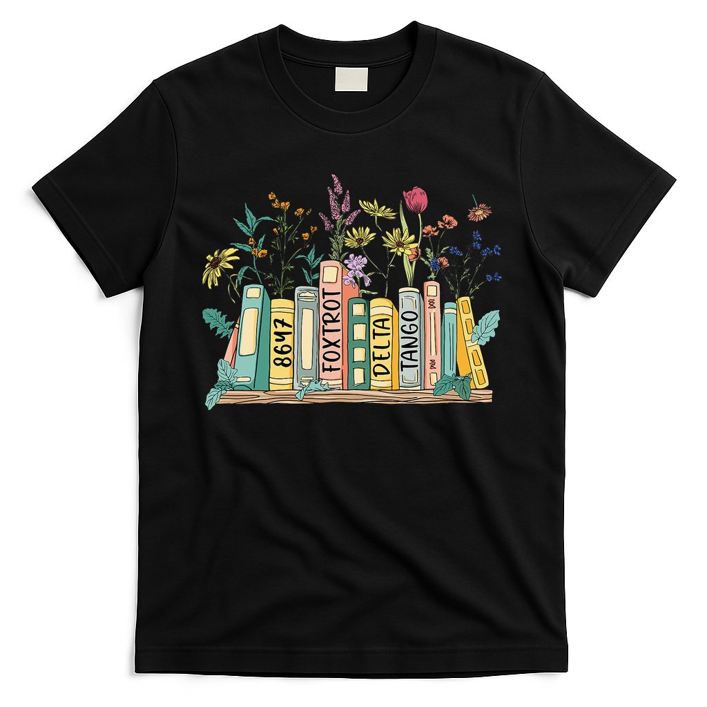 8647 Foxtrots Deltas Tangos Book Flower T-Shirt