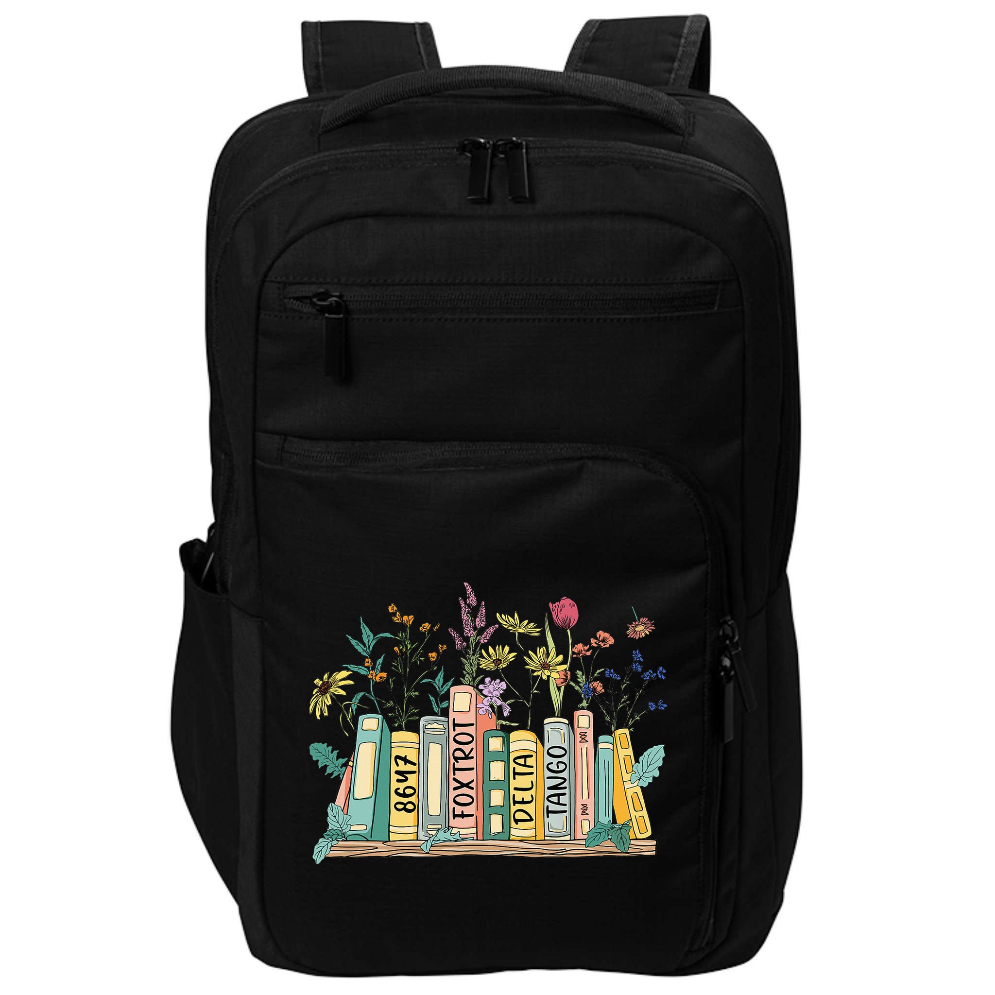 8647 Foxtrots Deltas Tangos Book Flower Impact Tech Backpack