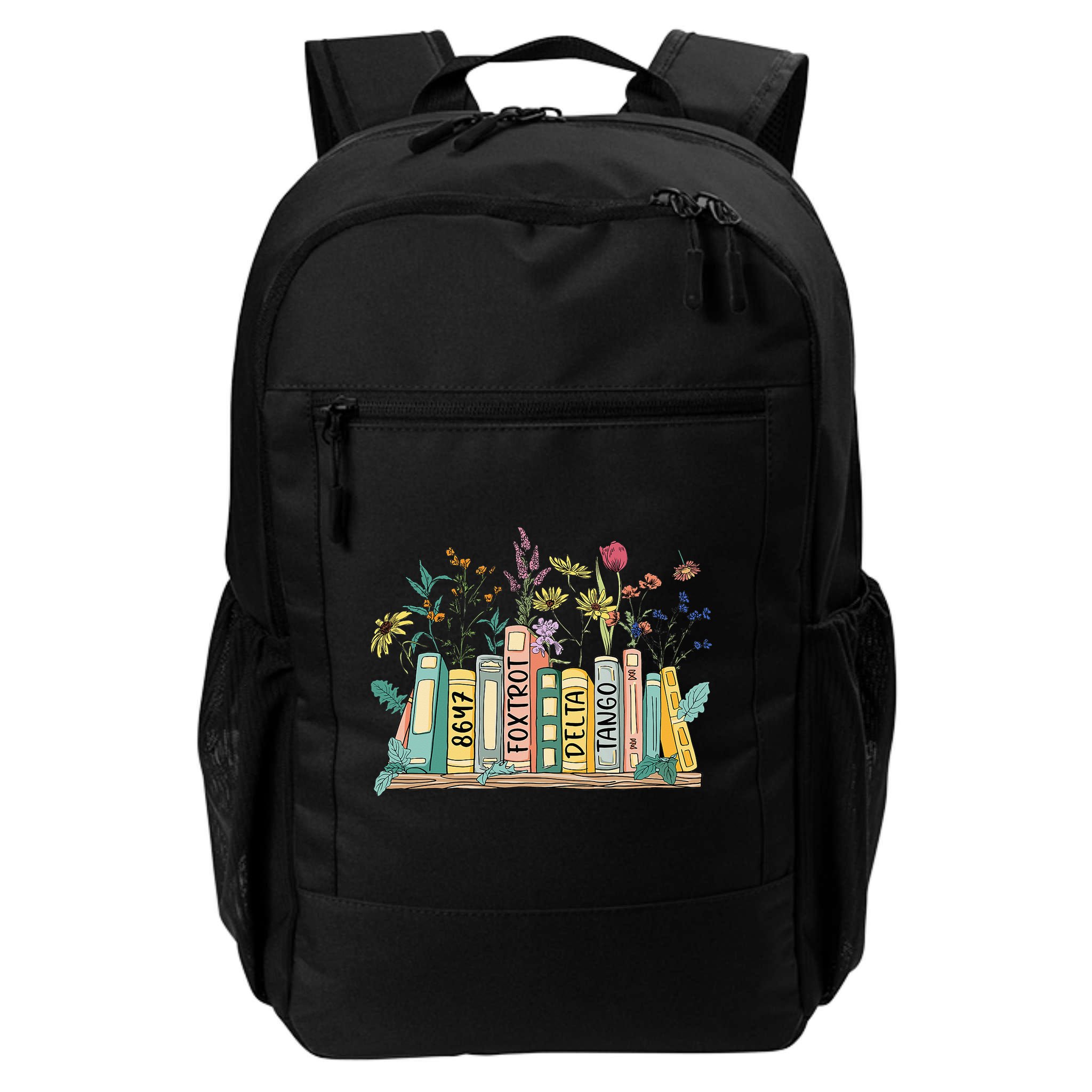 8647 Foxtrots Deltas Tangos Book Flower Backpack
