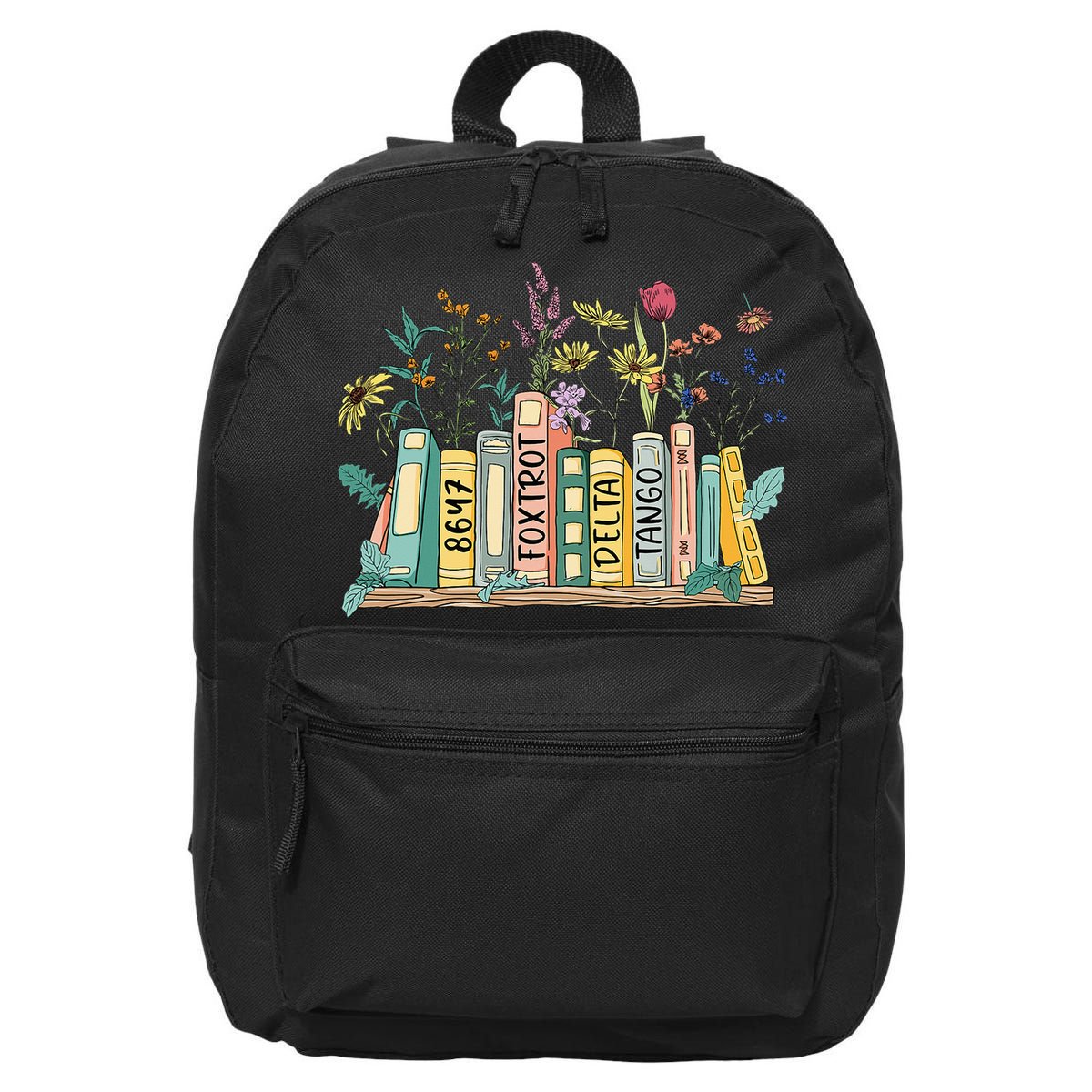 8647 Foxtrots Deltas Tangos Book Flower 16 in Basic Backpack