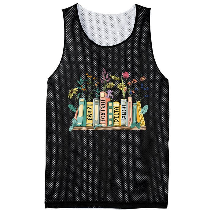 8647 Foxtrots Deltas Tangos Book Flower Mesh Reversible Basketball Jersey Tank