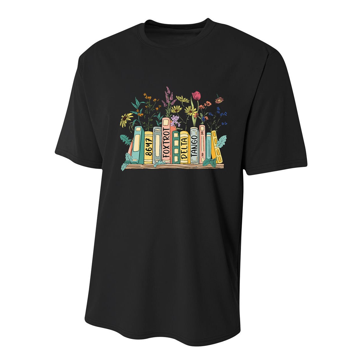 8647 Foxtrots Deltas Tangos Book Flower Youth Performance Sprint T-Shirt