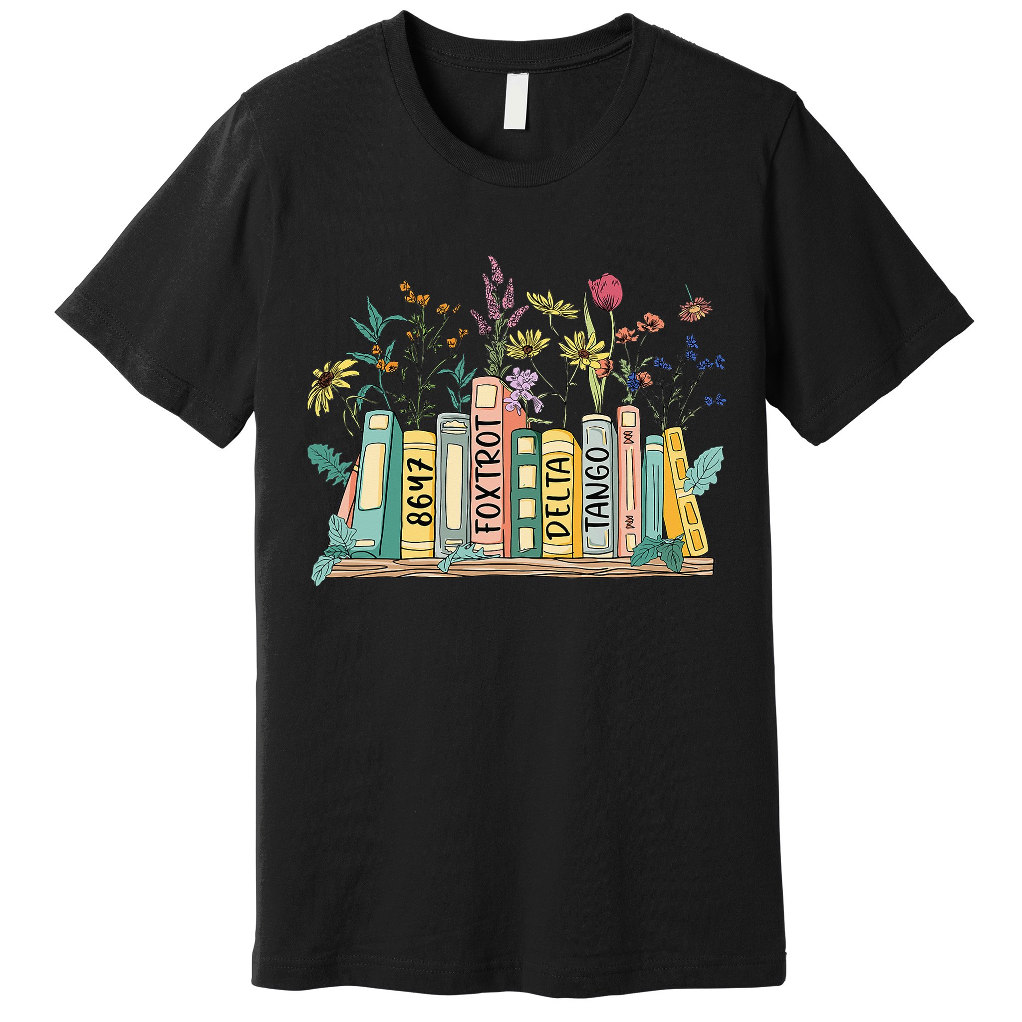 8647 Foxtrots Deltas Tangos Book Flower Premium T-Shirt