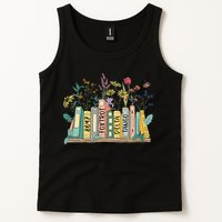 8647 Foxtrots Deltas Tangos Book Flower Tank Top