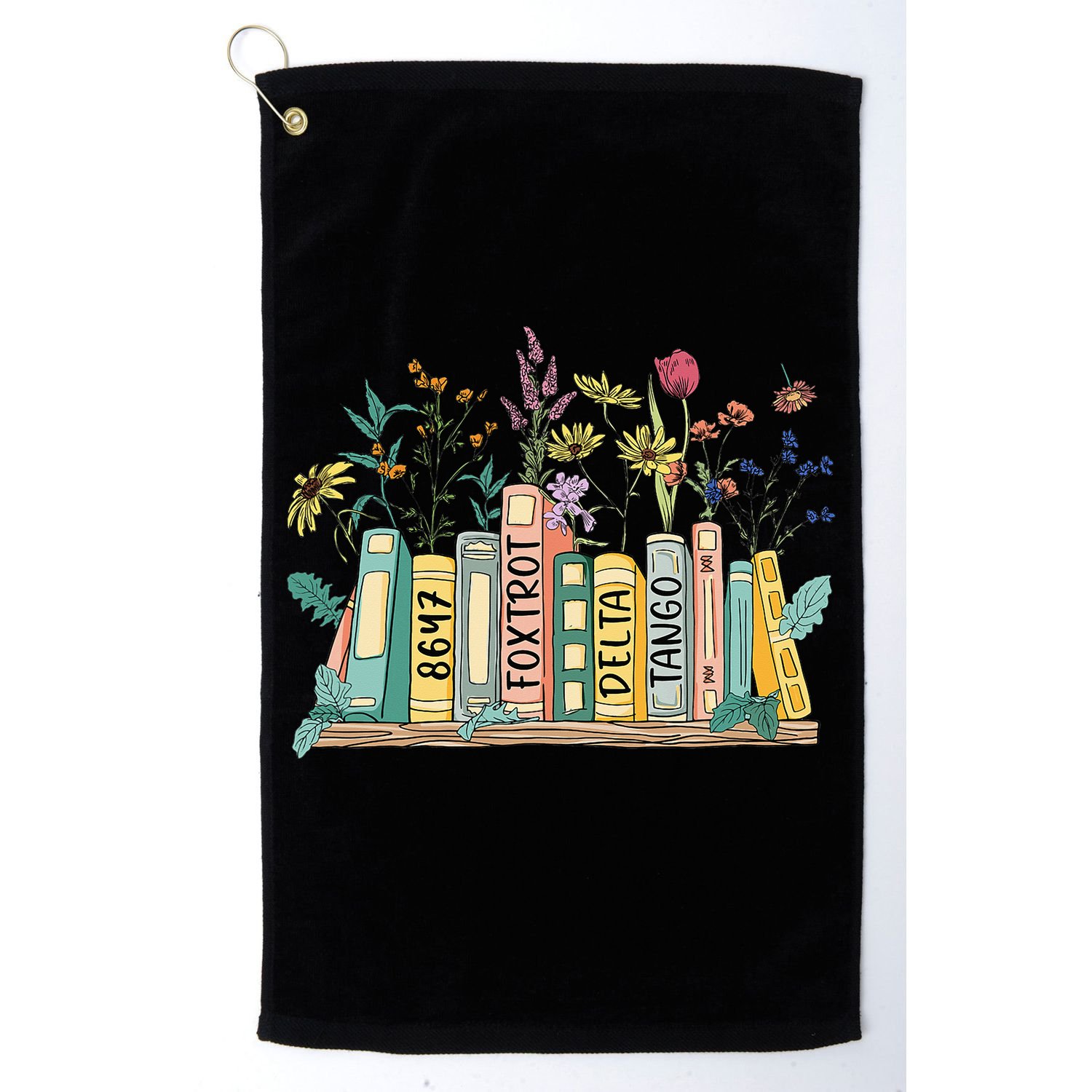 8647 Foxtrots Deltas Tangos Book Flower Golf Towel