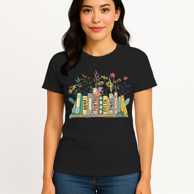 8647 Foxtrots Deltas Tangos Book Flower Womens T-Shirt