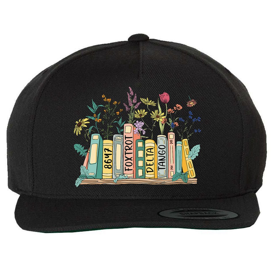 8647 Foxtrots Deltas Tangos Book Flower Wool Snapback Cap