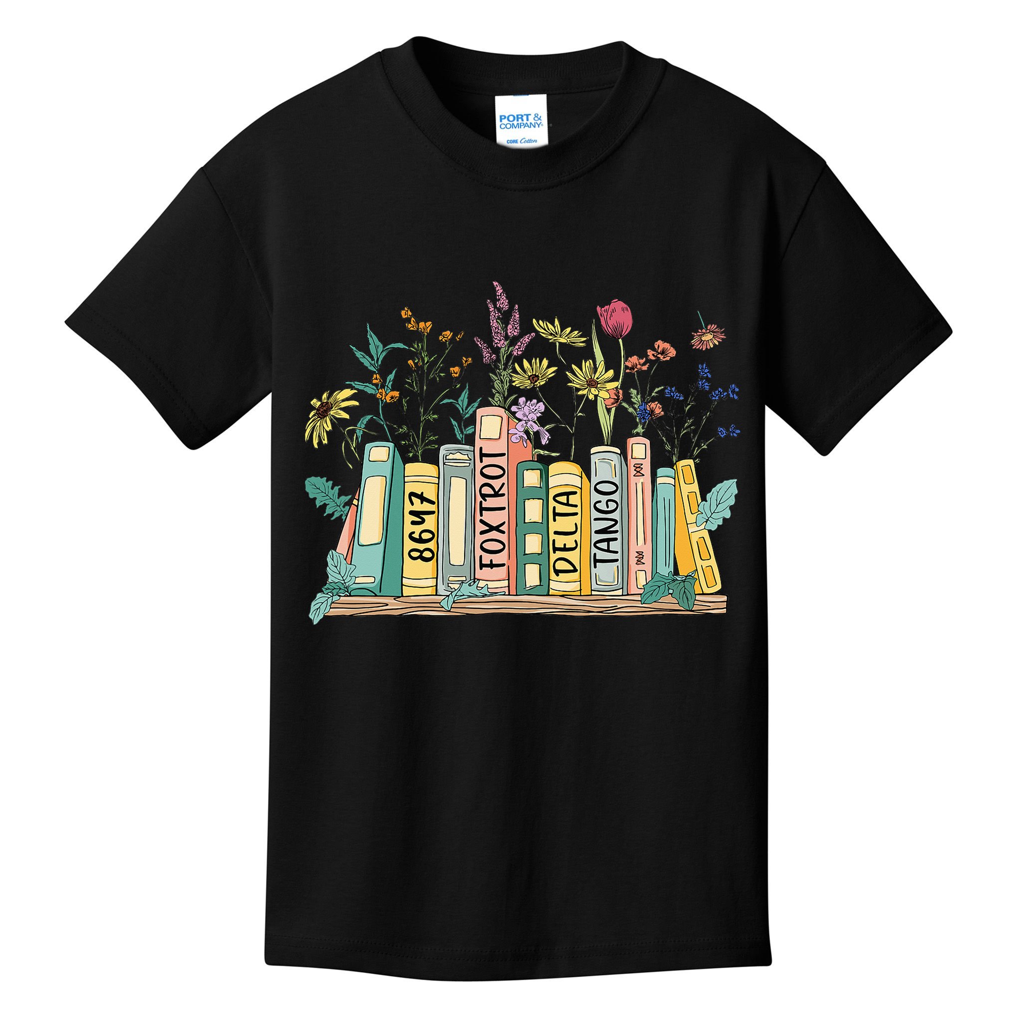 8647 Foxtrots Deltas Tangos Book Flower Kids T-Shirt