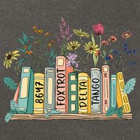 8647 Foxtrots Deltas Tangos Book Flower Cotton Canvas Backpack